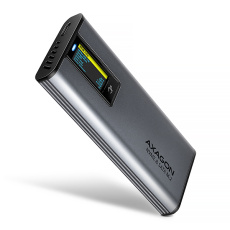 AXAGON EEM2-SD2 USB-C 10Gbps - M.2 NVMe & SATA SSD kovový DISPLAY box, bez skrutiek