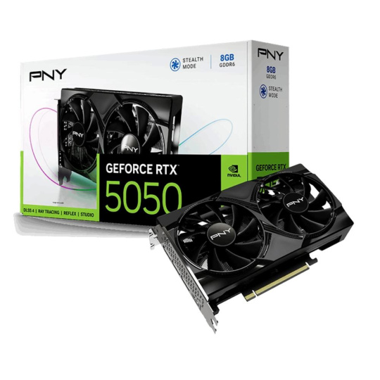 PNY VGA NVIDIA GeForce RTX 5050 8GB Dual Fan, RTX 5050, 8GB GDDR6, 3xDP, 1xHDMI