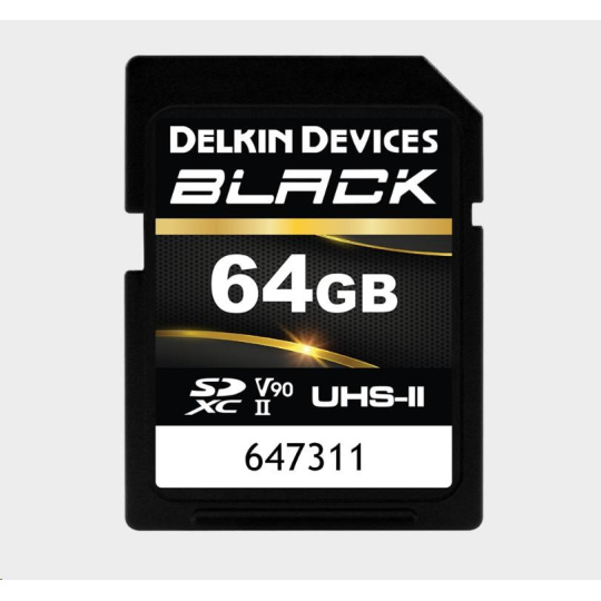 Delkin SDXC BLACK Rugged UHS-II R300/W250 (V90) 64GB (new) Delkin SDXC BLACK Rugged UHS-II R300/W250 (V90) 64GB (new)