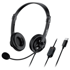 GENIUS sluchátka HS-230U, USB-C, černá