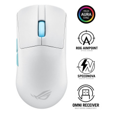 BAZAR ASUS myš ROG Harpe Ace Aim Lab Edition, Bluetooth, bílá (ROZBALENO, PLNÁ ZÁRUKA)