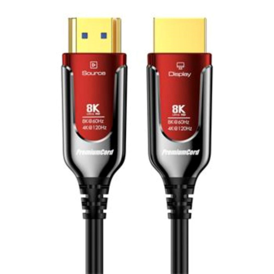 PREMIUMCORD Ultra High Speed HDMI 2.1 optický fiber kabel 8K@60Hz, zlacené 5m PREMIUMCORD Ultra High Speed HDMI 2.1 optický fiber kabel 8K@60Hz, zlacené 5m