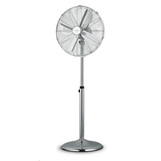 Orava SF-200 X stojanový kovový ventilátor, 3 stupně rychlosti, automatické otáčení, stříbrná