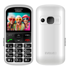 EVOLVEO EasyPhone XS, mobilní telefon pro seniory, bílá