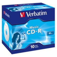 BAZAR - VERBATIM CD-R(10-pack)Audio/Live it!/Colour/Jewel/80Min - Poškozený obal (Komplet)