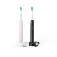Philips HX3675/15 Sonicare elektrický zubní kartáček, sonický, časovač, tlakový senzor, 2 kusy, růžová a černá