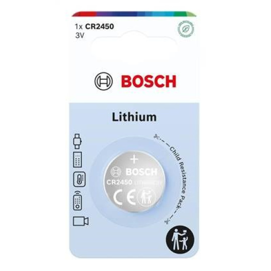 Bosch CR2450B1/00 Lithium (Blistr 1 ks) Bosch CR2450B1/00 Lithium (Blistr 1 ks)