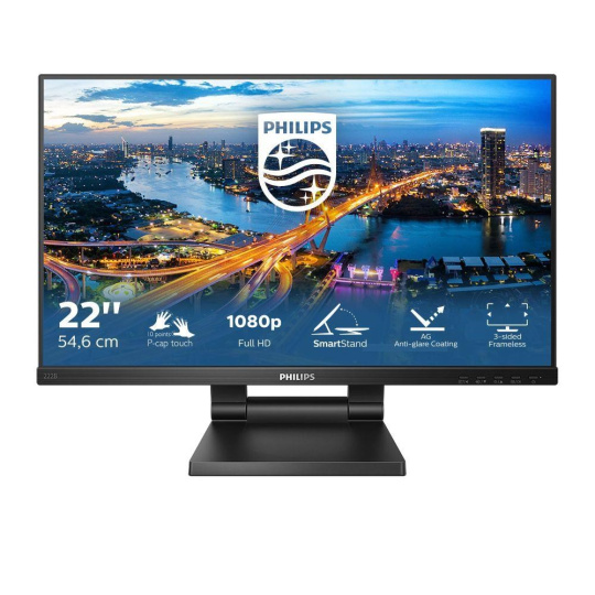 BAZAR Philips MT 21,5" 222B1TC - 1920x1080,IPS,75Hz,Dotykový,D-Sub,HDMI,DP,USBhub,Repro - rozbaleno