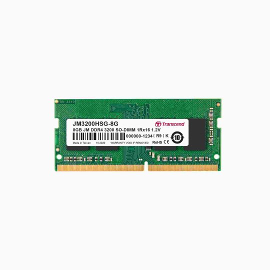 SODIMM DDR4 8GB 3200MHz TRANSCEND 1Rx16 1Gx16 CL22 1.2V