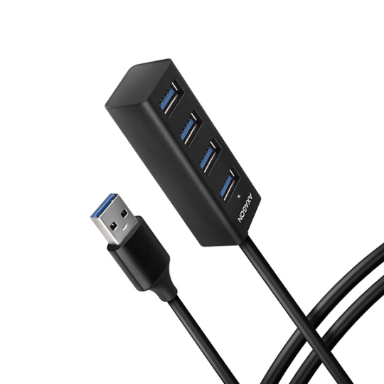 AXAGON HUE-M1AL, 4x USB 3.rozbočovač 2 Gen 1 MINI, kovový, kábel USB-A 1.2m