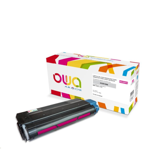 OWA Armor toner pre OKI C5600, C5700, 2000 strán, 43381906, červená/purpurová