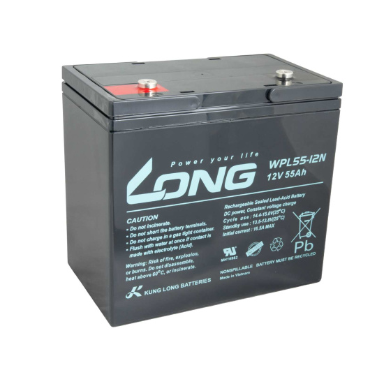 LONG batéria 12V 55Ah M6 LongLife 12 rokov (WPL55-12N)