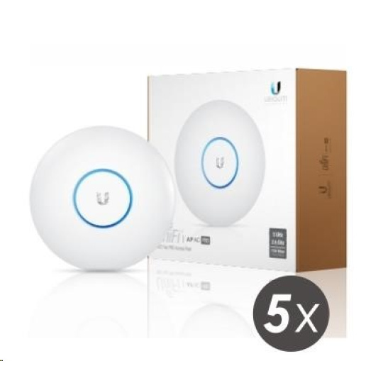 UBNT UniFi AP AC PRO 5-PACK (bez PoE!) [vnútorný/vonkajší prístupový bod, dvojpásmový 2.4+5GHz (450+1300Mbps), MIMO, 802.11a/b/g/n/ac]