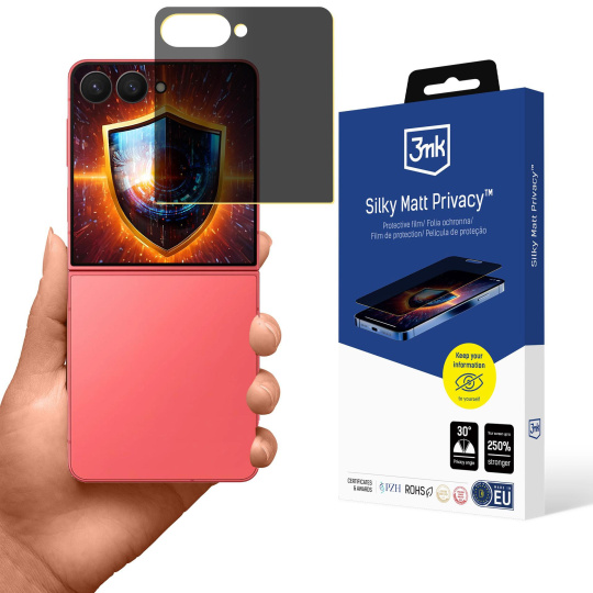 3mk ochranná folie Silky Matt Privacy pro Samsung Galaxy Z Flip 7 3mk ochranná folie Silky Matt Privacy pro Samsung Galaxy Z Flip 7