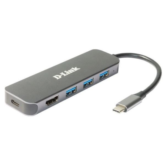 D-Link DUB-2333 USB-C Hub with HDMI and 3x USB3.0, mini docking station