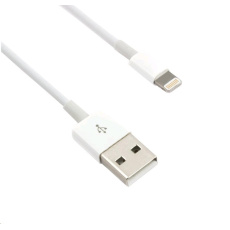 Kábel C-TECH USB 2.0 Nabíjací a synchronizačný kábel Lightning (IP5 a vyšší), 1 m, biely