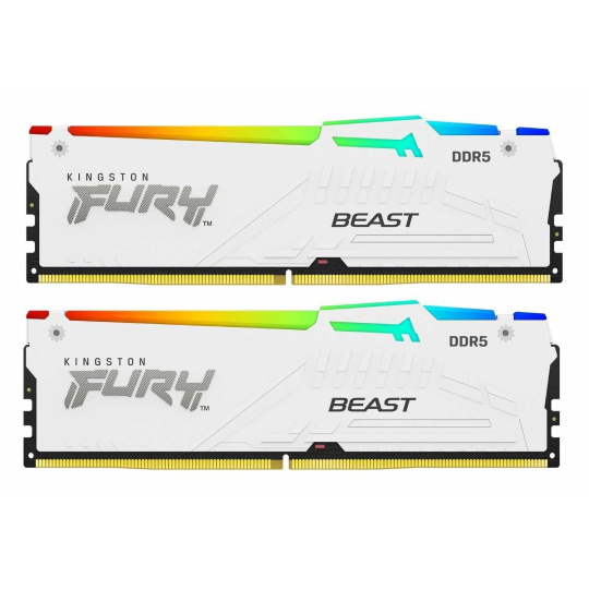 KINGSTON DIMM DDR5 32GB (Kit of 2) 6000MT/s CL30 Non-ECC FURY Beast RGB EXPO, Bílá