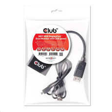 Club3D Video hub MST (Multi Stream Transport) DisplayPort na 2x DisplayPort, napájanie USB Club3D Video hub MST (Multi Stream Transport) DisplayPort na 2x DisplayPort, napájanie USB