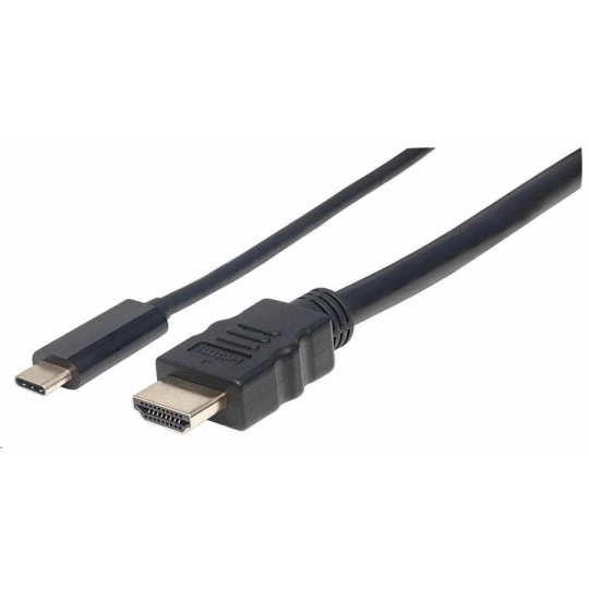 Manhattan kábel USB-C na HDMI, 1 m, čierny