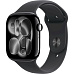 Apple Watch Series 11 GPS + Cellular 42mm Jet Black Aluminium Case with Black Sport Band - S/M