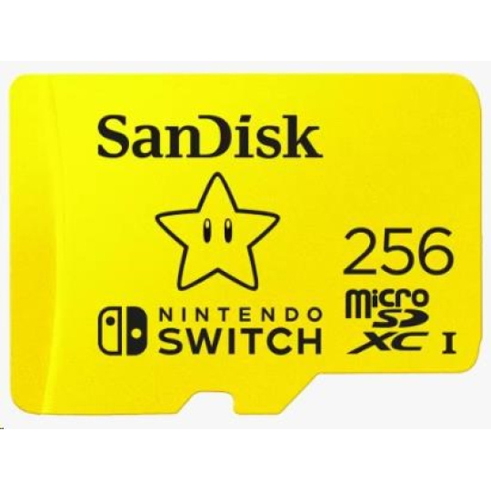 SanDisk MicroSDXC karta 256GB for Nintendo Switch (R:100/W:90 MB/s, UHS-I, V30,U3, C10, A1) licensed Product,Super Mario