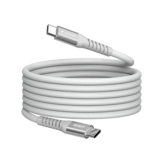 VERBATIM Kabel USB-C Sync & Charge, 100W, Magnetický, 120cm, šedá VERBATIM Kabel USB-C Sync & Charge, 100W, Magnetický, 120cm, šedá