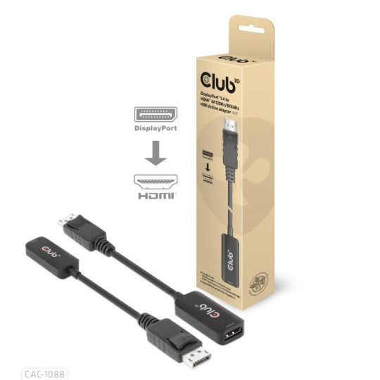 Club3D Active DisplayPort adaptér 1.4 na HDMI 4K120HZ HDR (M/F), čierna