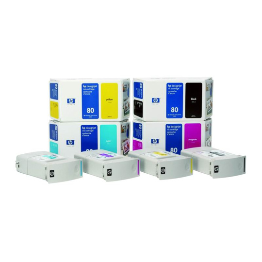 Atramentová kazeta HP 80 Cyan DJ, 350 ml, C4846A