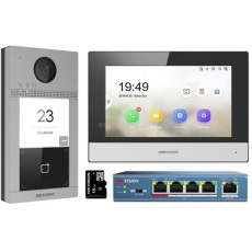 HIKVISION DS-KIS604-S(C)Kit IP videotelefonu, bytový monitor + dveřní stanice + switch + microSD HIKVISION DS-KIS604-S(C)Kit IP videotelefonu, bytový monitor + dveřní stanice + switch + microSD