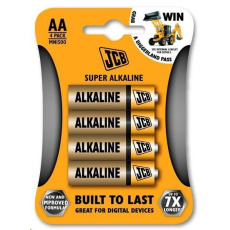 JCB SUPER alkalická baterie LR06, blistr 4 ks