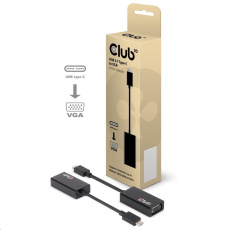 Aktívny USB adaptér Club3D 3.1 typ C na VGA (M/F), 15 cm Aktívny USB adaptér Club3D 3.1 typ C na VGA (M/F), 15 cm