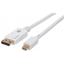 Kábel MANHATTAN Mini DisplayPort Male na DisplayPort Male, 2 m, biely