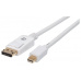 Kábel MANHATTAN Mini DisplayPort Male na DisplayPort Male, 2 m, biely