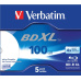 VERBATIM BD-R XL (5-pack)Blu-Ray/Jewel/DL/4x/100GB/ ŠIROKÝ BIELY INKJETOVÝ TLAČIVÝ POVRCH