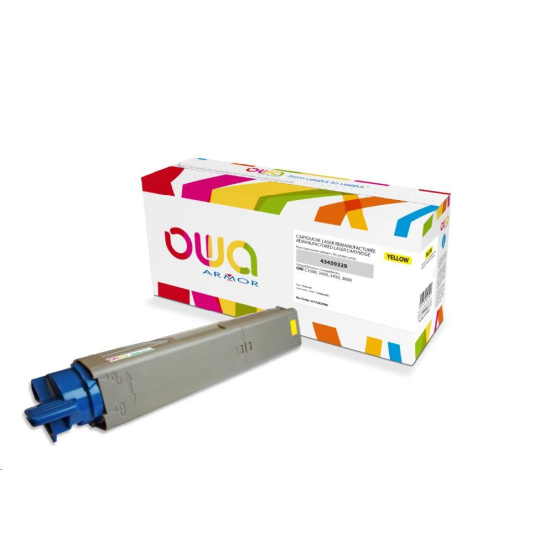 OWA Armor toner pre OKI C3300, C3400, C3450, C3600, 2500 strán, 43459329, žltá/žltá