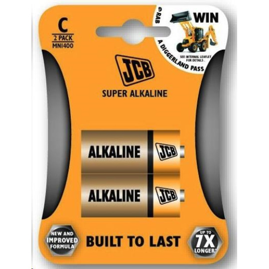 JCB SUPER alkalická baterie LR14, blistr 2 ks