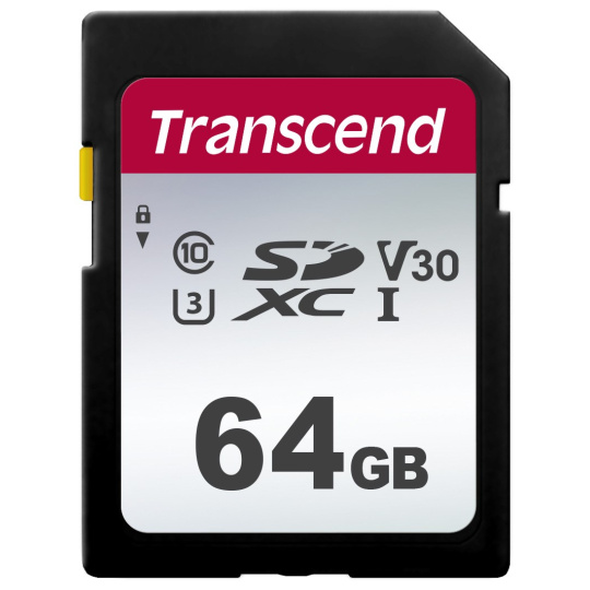 Karta TRANSCEND SDXC 64GB 300S, UHS-I U3 V10 (R:100/W:25 MB/s)