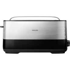 Philips HD2692/90 Viva topinkovač, 1030 W, 1 dlouhý slot, 2 topinky / toasty, 8 stupňů opečení, chromová / černá Philips HD2692/90 Viva topinkovač, 1030 W, 1 dlouhý slot, 2 topinky / toasty, 8 stupňů opečení, chromová / černá