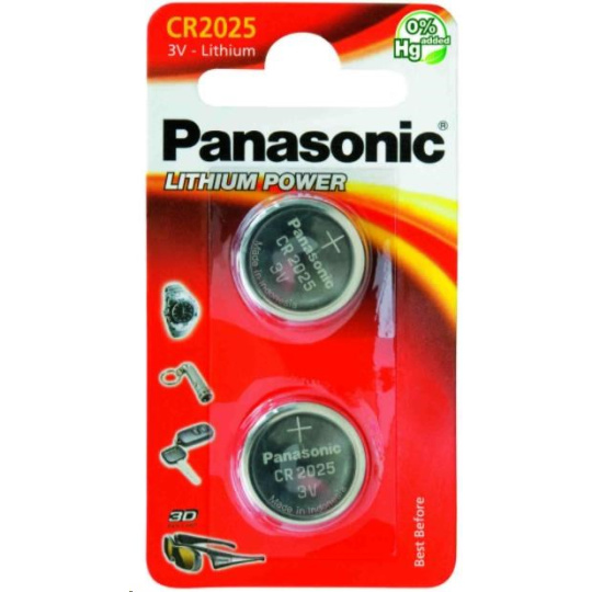 PANASONIC Lithiová baterie (knoflíková) CR-2025EL/2B  3V (Blistr 2ks)