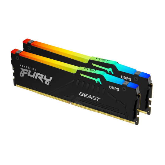 KINGSTON DIMM DDR5 32GB (Kit of 2) 6400MT/s CL32 Non-ECC FURY Beast RGB EXPO, Černá