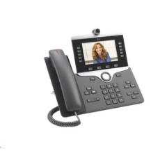 Cisco CP-8845-3PCC-K9=, telefón VoIP, 10 liniek, 2x10/100/1000, 5" displej, kamera, Bluetooth, PoE