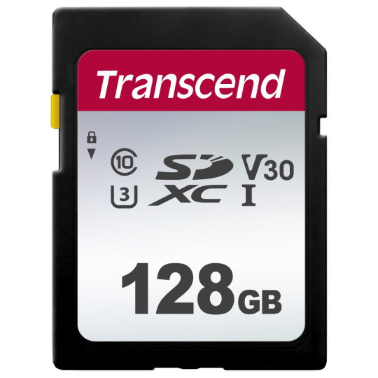 Karta TRANSCEND SDXC 128GB 300S, UHS-I U3 V30 (R:100W:25 MB/s)