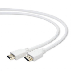 GEMBIRD CABLEXPERT HDMI-HDMI kábel 3 m, 1.4, M/M tienené, pozlátené kontakty, biele GEMBIRD CABLEXPERT HDMI-HDMI kábel 3 m, 1.4, M/M tienené, pozlátené kontakty, biele