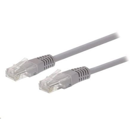 C-TECH patchcord Cat5e, UTP, sivý, 3 m