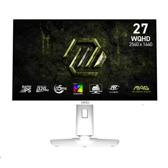 MSI LCD MAG 274QRFW X32, 27", 2560x1440, Rapid IPS, 0,5 ms, VESA 100x100, White MSI LCD MAG 274QRFW X32, 27", 2560x1440, Rapid IPS, 0,5 ms, VESA 100x100, White
