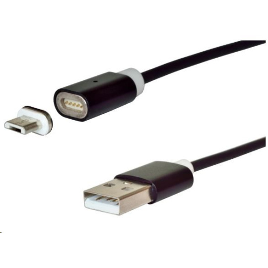 Dátový kábel Virtuos micro USB, magnetický, dobíjací, 1,8 m