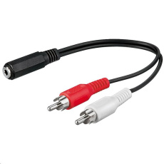 Kábel PremiumCord Jack 3,5 mm-2xCINCH F/M 20 cm Kábel PremiumCord Jack 3,5 mm-2xCINCH F/M 20 cm