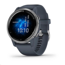 BAZAR - Garmin GPS sportovní hodinky Venu2 Silver/Granite Blue Band, EU - Poškozený obal (Komplet)