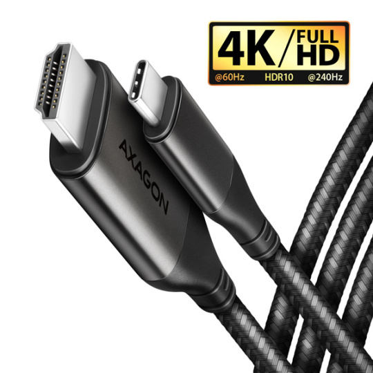 AXAGON RVC-HI2MC, USB-C -> HDMI 2.0a redukcia / kábel 1.8m, 4K/60Hz HDR10