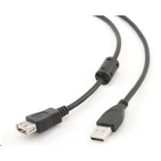 Kábel USB GEMBIRD 2.0 A-A predĺženie 4,5 m (čierne, HQ s feritovým jadrom) Kábel USB GEMBIRD 2.0 A-A predĺženie 4,5 m (čierne, HQ s feritovým jadrom)